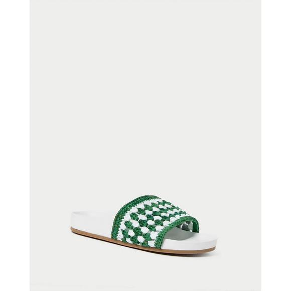 LOEFFLER RANDALL Shoes - NEW LOEFFLER RANDALL women's henri crochet raffia sandal in green & white